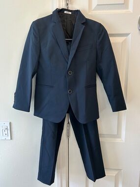 Calvin Klein Boys Navy Two-Piece Suit Blazer & Pants size 8